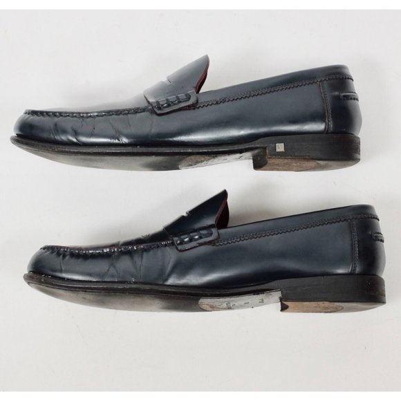 Louis Vuitton 8.5 / US 9.5 navy leather shoes loafers - Picture 6 of 9